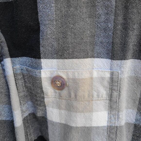 Christopher Banks Cotton Taupe Gray Black Plaid Button Down size Large - Picture 7 of 10